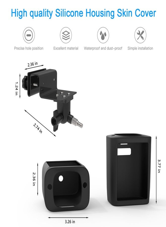 حامل Koroao للمزاريب مع غطاء سيليكون لكاميرا المراقبة eufy Security SoloCam S220 (عبوة من قطعتين - أسود) - Image 2